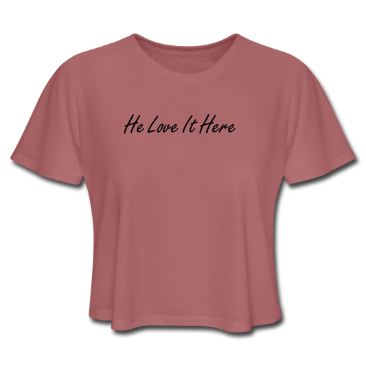 LOVE Cropped T-Shirt - mauve