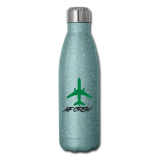 MF CREW Insulated Stainless Steel Water Bottle - turquoise glitter