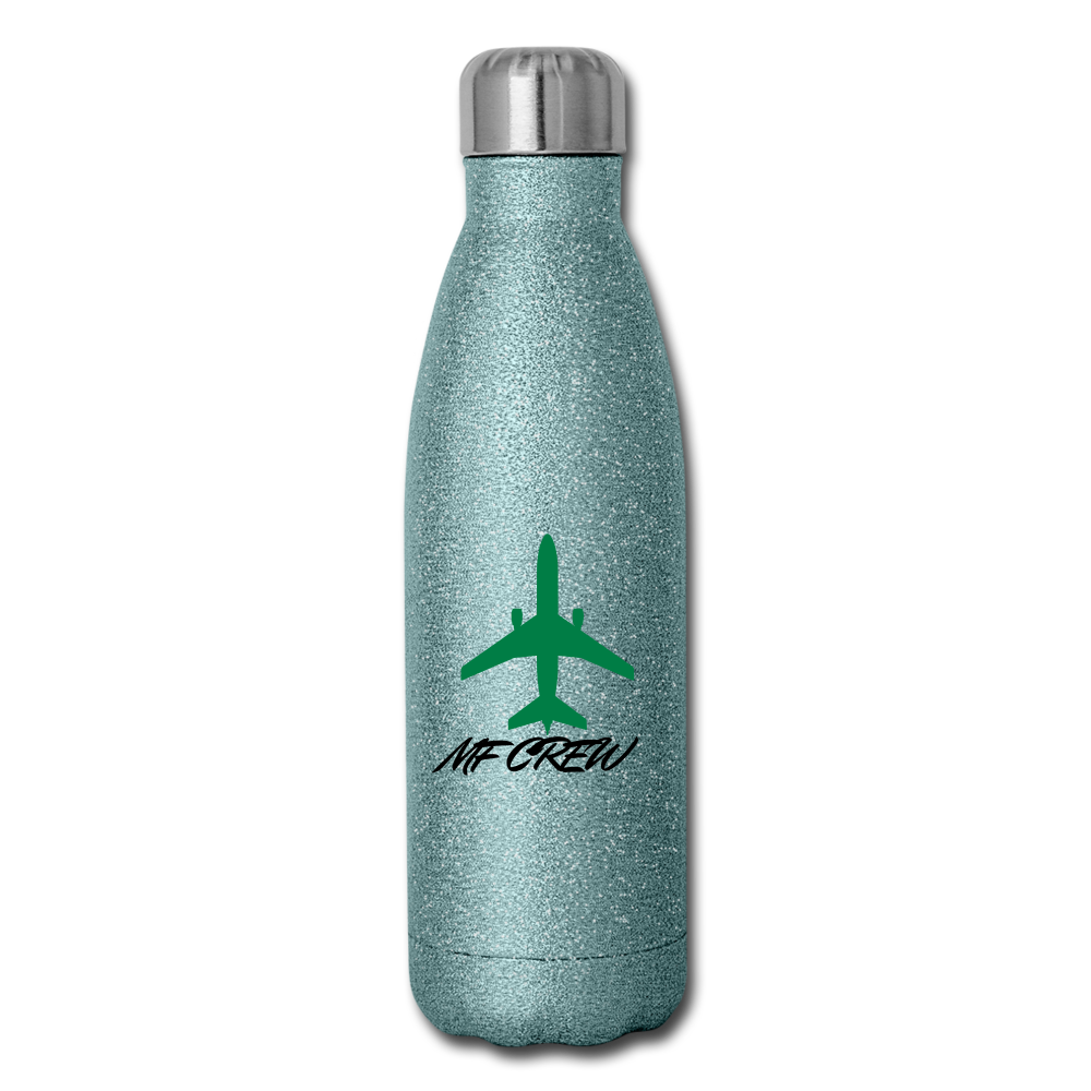 MF CREW Insulated Stainless Steel Water Bottle - turquoise glitter
