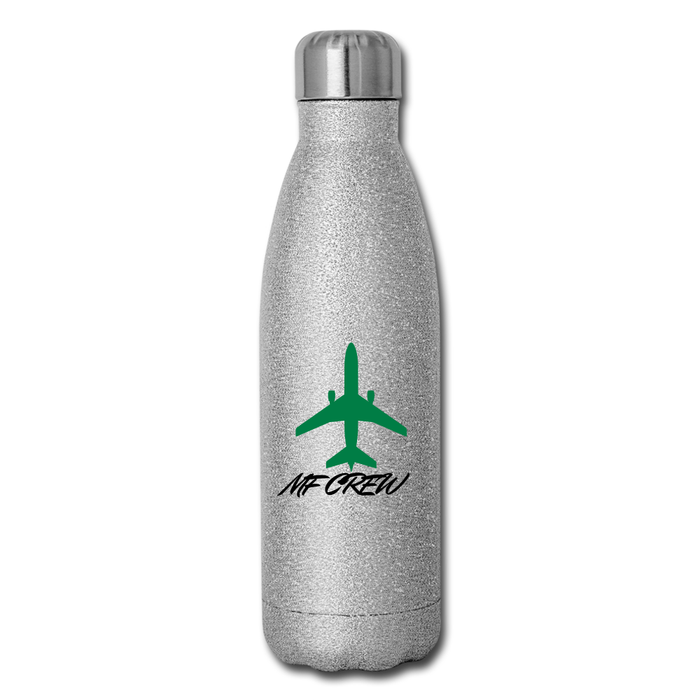 MF CREW Insulated Stainless Steel Water Bottle - silver glitter
