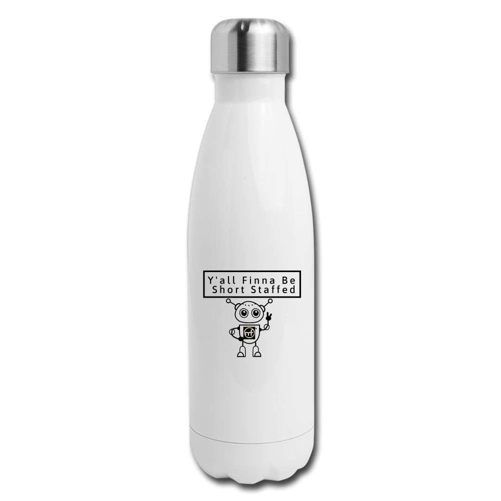 Short Staffed Insulated Stainless Steel Water Bottle - white