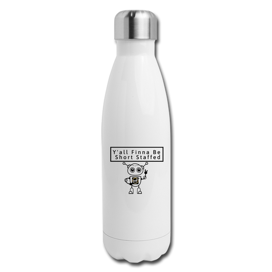 Short Staffed Insulated Stainless Steel Water Bottle - white