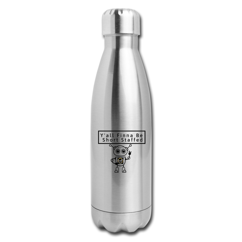 Short Staffed Insulated Stainless Steel Water Bottle - silver