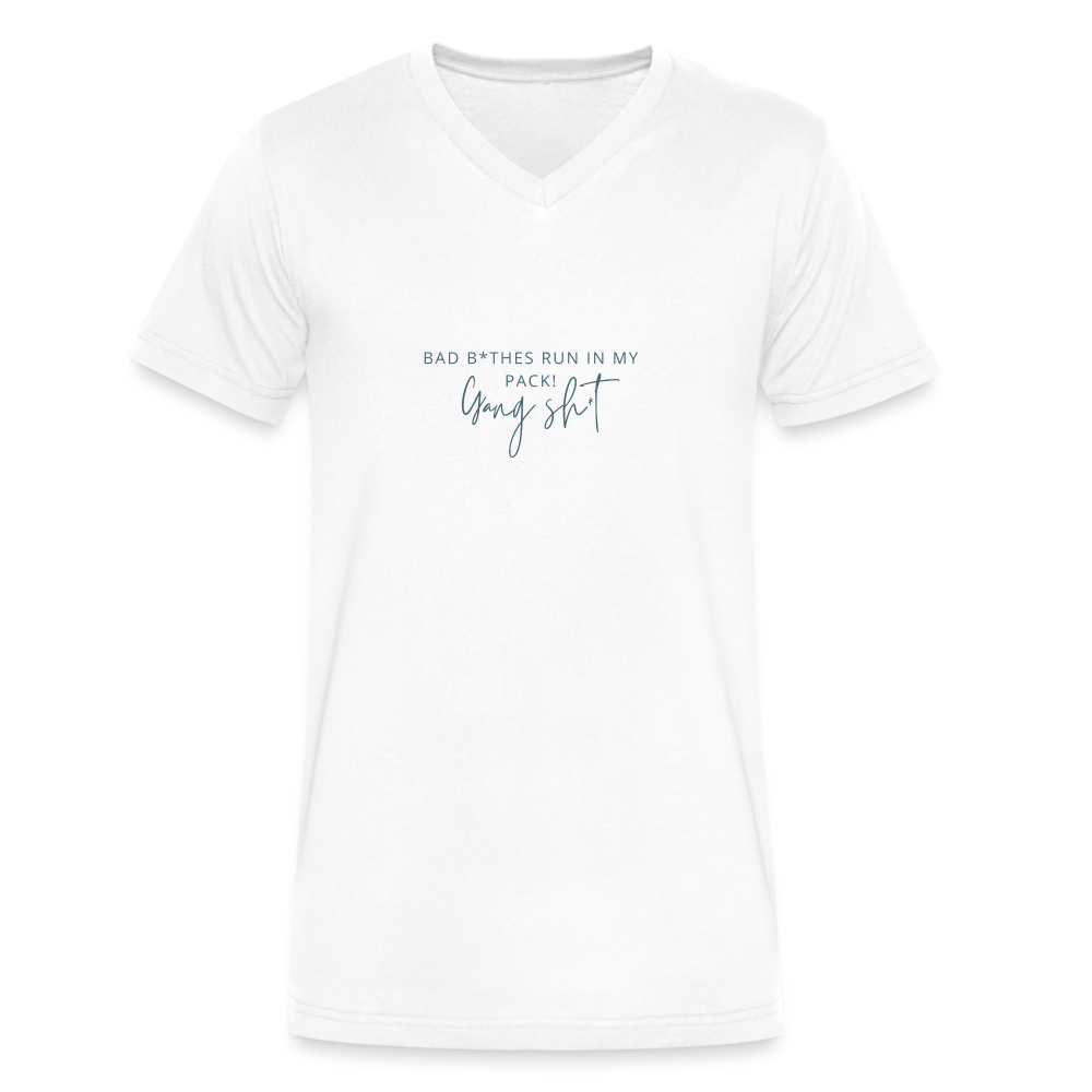 Gang Sh*t V Neck - white