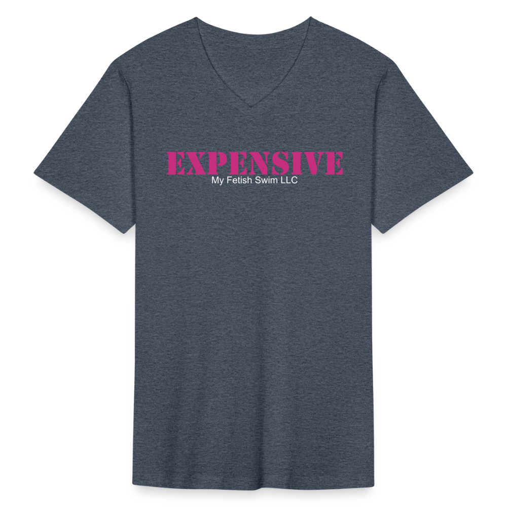 Expensive V-Neck T-Shirt - heather navy