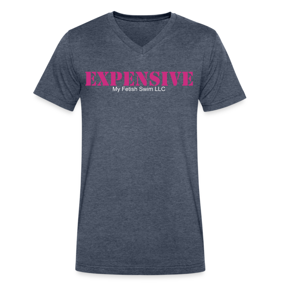 Expensive V-Neck T-Shirt - heather navy