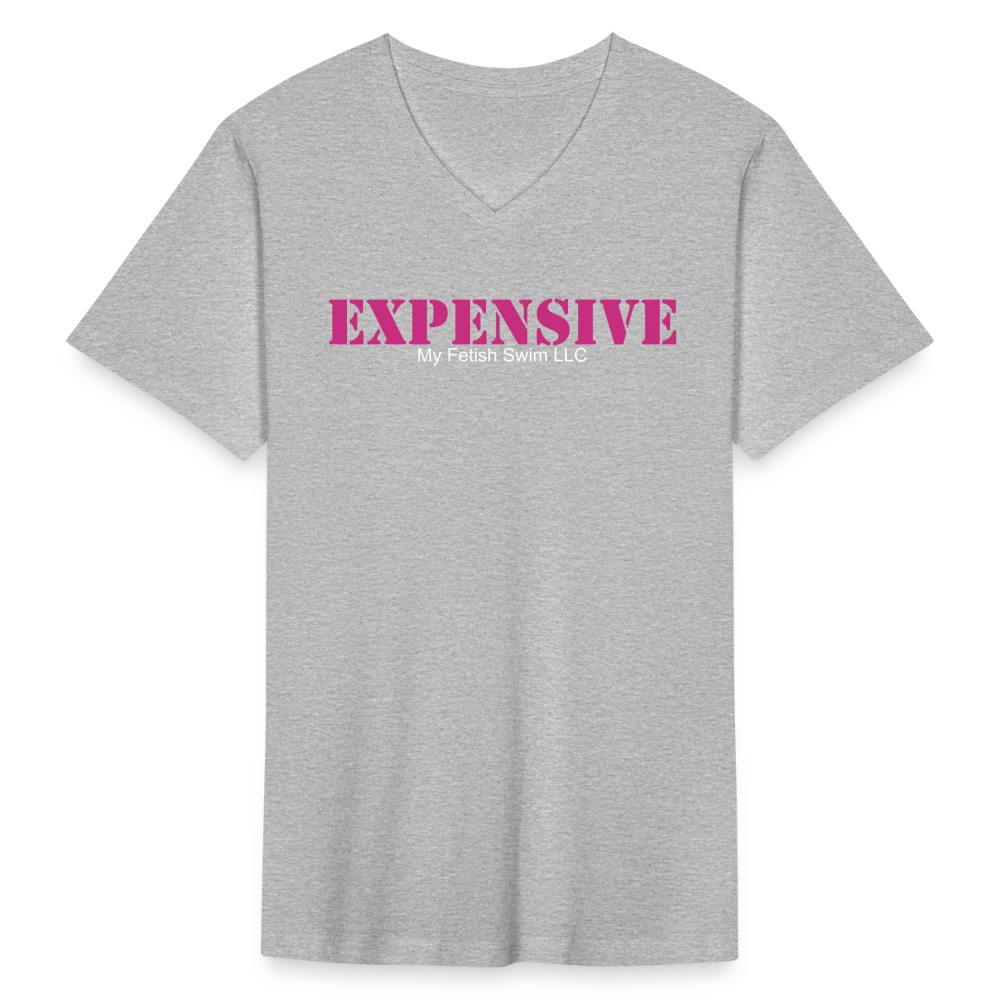 Expensive V-Neck T-Shirt - heather gray