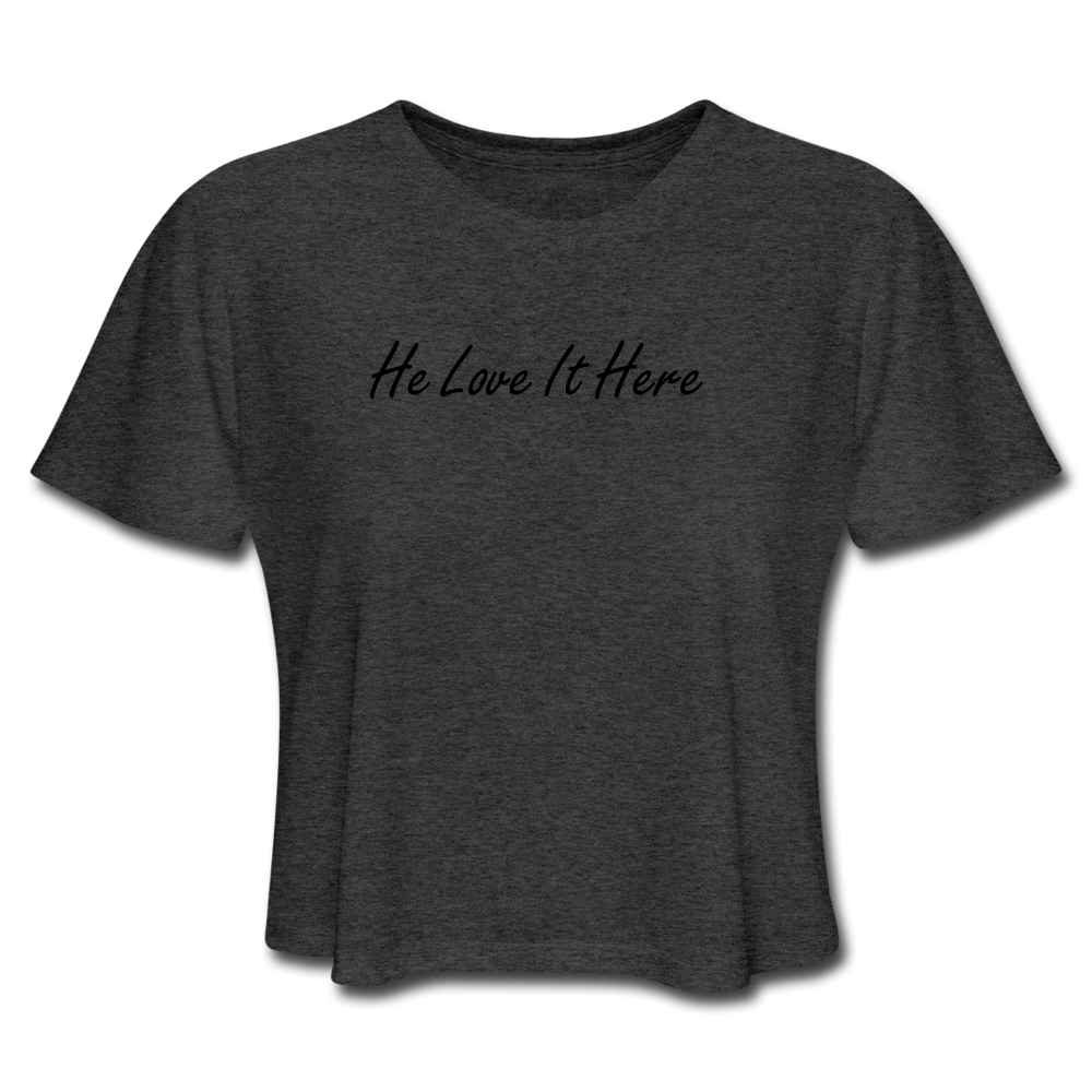 LOVE Cropped T-Shirt - deep heather