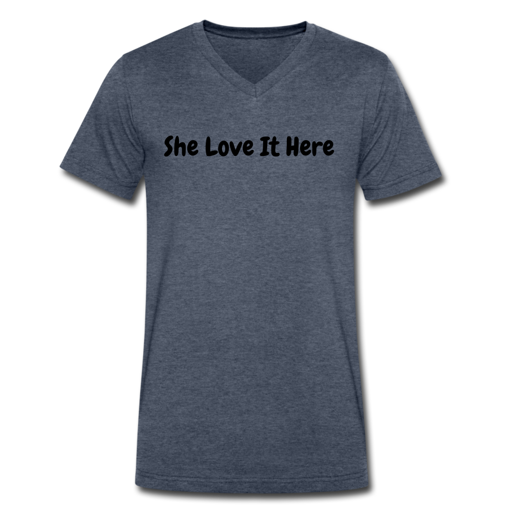 Love V-Neck T-Shirt - heather navy
