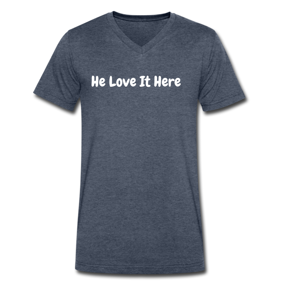 Love V-Neck T-Shirt - heather navy