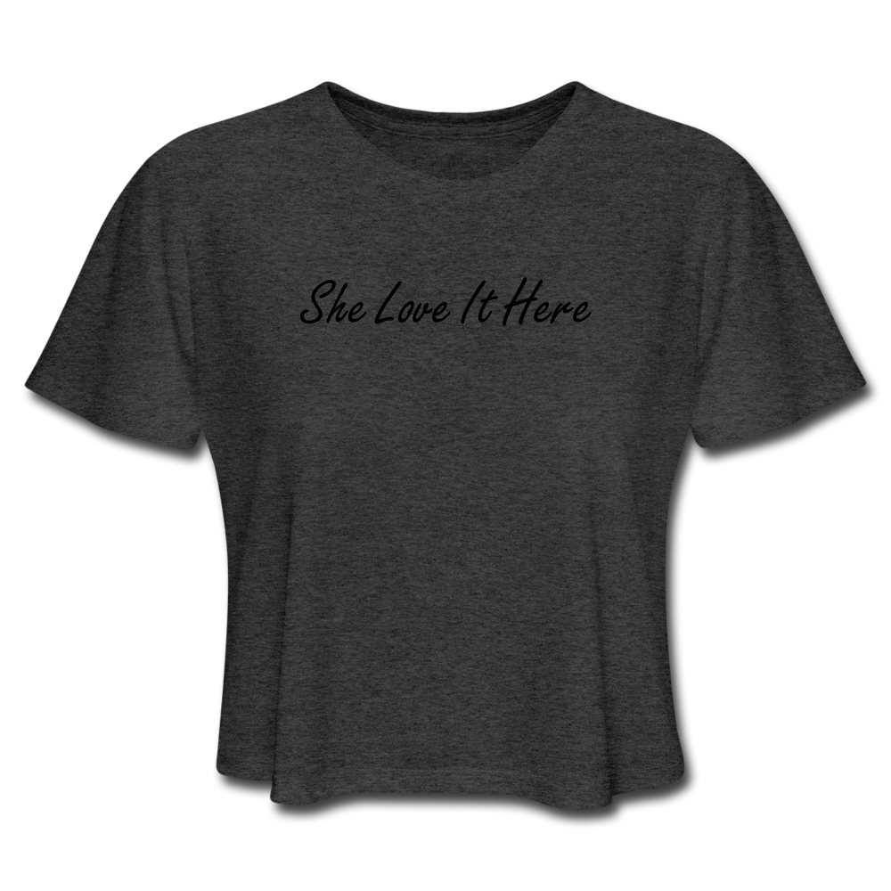 LOVE Cropped T-Shirt (she) - deep heather
