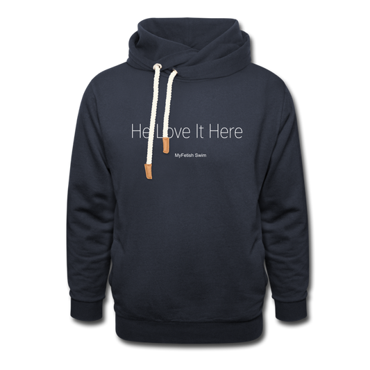 Love It Shawl Collar Hoodie - navy