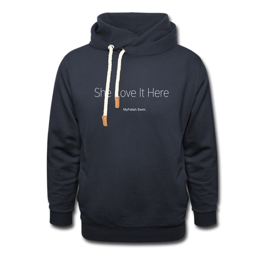 Love It Shawl Collar Hoodie - navy